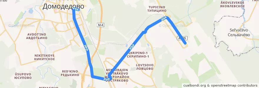 Mapa del recorrido Автобус 30: Станция Домодедово — Аэропорт Домодедово de la línea  en городской округ Домодедово.