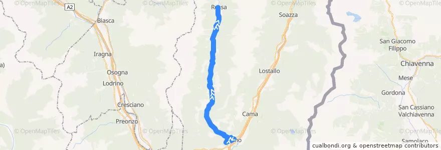 Mapa del recorrido Bus 215: Grono => Rossa de la línea  en Moësa.