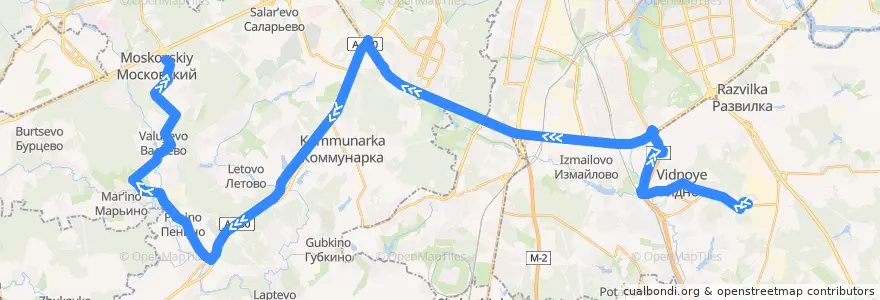 Mapa del recorrido Автобус 1039: МКГЗ - Московский de la línea  en Centraal Federaal District.