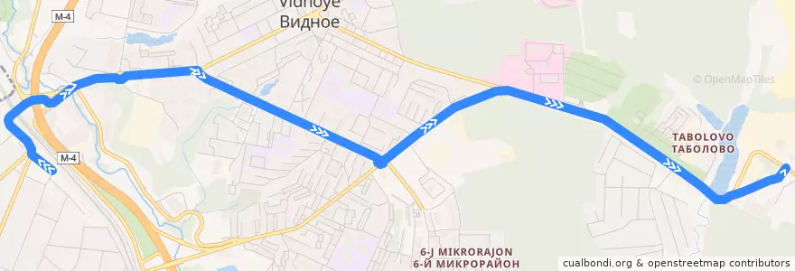 Mapa del recorrido Автобус 3: Расторгуево - МКГЗ de la línea  en Ленинский район.