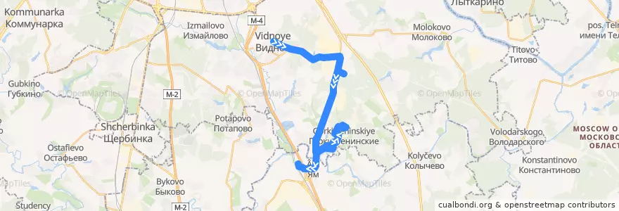 Mapa del recorrido Автобус 24: Советская площадь - Платформа Ленинская de la línea  en Ленинский городской округ.