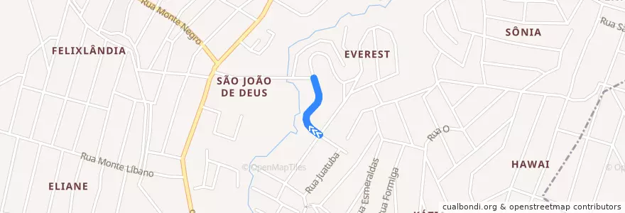 Mapa del recorrido Nova Pampulha - Neves 4102 de la línea  en Ribeirão das Neves.