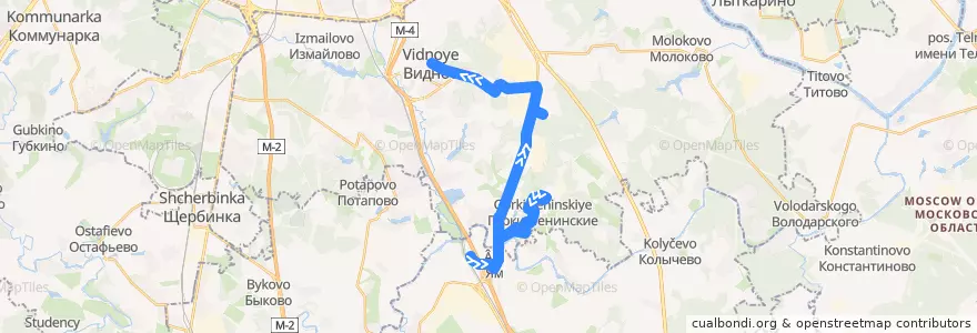 Mapa del recorrido Автобус 24: Платформа Ленинская - Советская площадь de la línea  en Oblast' di Mosca.
