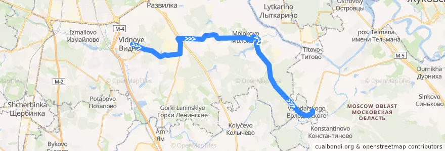 Mapa del recorrido Автобус 29: Советская площадь - ЖК Ольховка de la línea  en Ленинский городской округ.