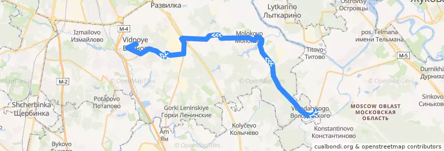 Mapa del recorrido Автобус 29: ЖК Ольховка - Советская площадь de la línea  en Ленинский городской округ.