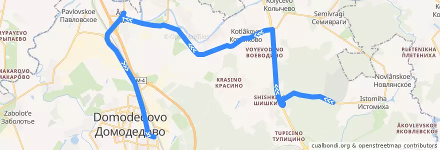 Mapa del recorrido Автобус 23: Домодедовское кладбище - Домодедово de la línea  en Domodedovsky District.
