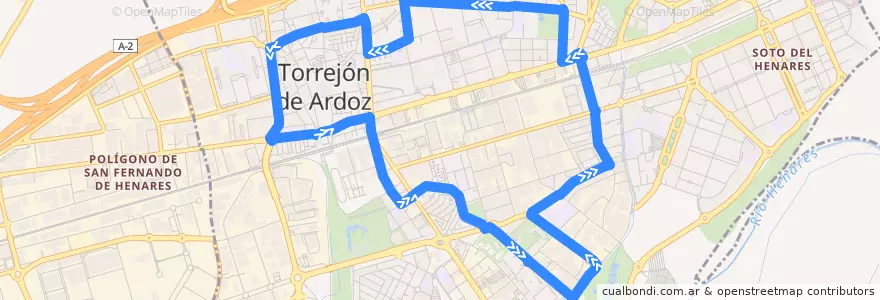Mapa del recorrido Bus L5A: Circular Parque Europa de la línea  en Torrejón de Ardoz.