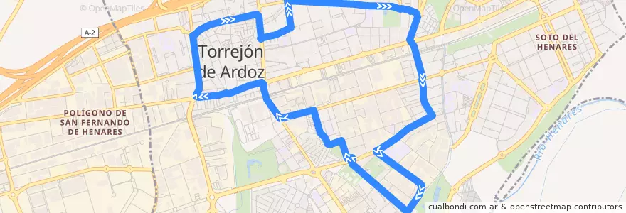 Mapa del recorrido Bus L5B: Circular Parque Europa de la línea  en Torrejón de Ardoz.