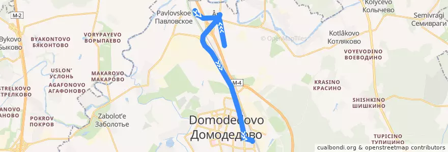 Mapa del recorrido Автобус 22: Ленинская - Станция Домодедово de la línea  en городской округ Домодедово.