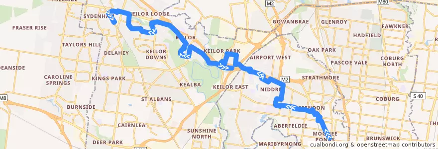 Mapa del recorrido Bus 476: Moonee Ponds => Watergardens de la línea  en ビクトリア.