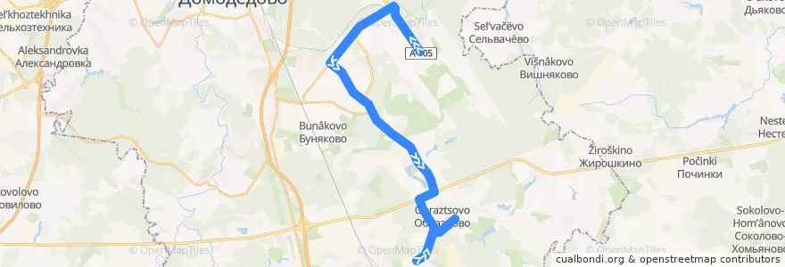 Mapa del recorrido Автобус 26: Аэропорт Домодедово — Красный Путь de la línea  en городской округ Домодедово.