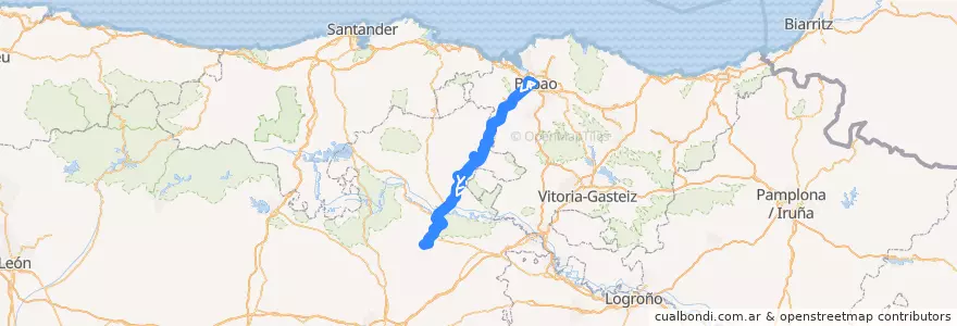 Mapa del recorrido 31 : Bilbao -> Poza de la Sal de la línea  en اسپانیا.