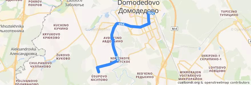 Mapa del recorrido Автобус 21: Станция Домодедово - Юсупово de la línea  en городской округ Домодедово.