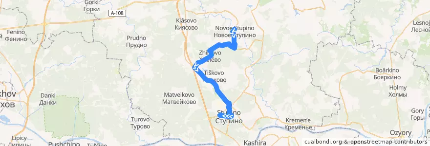 Mapa del recorrido Автобус 41: Новое Ступино - Ступино de la línea  en городской округ Ступино.