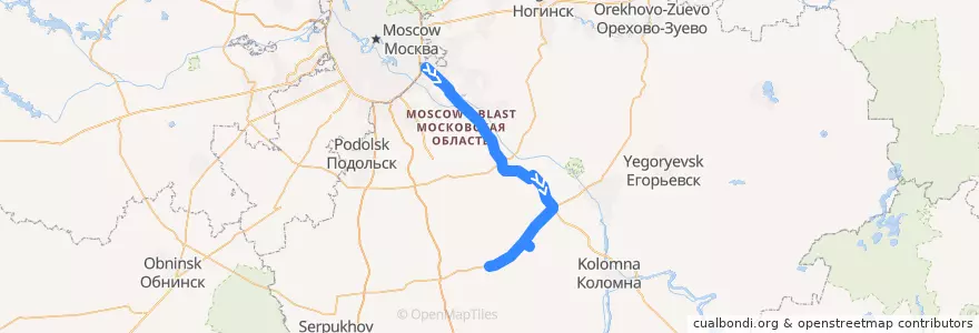 Mapa del recorrido Автобус 403: Москва - А-108 - Малино de la línea  en Óblast de Moscú.