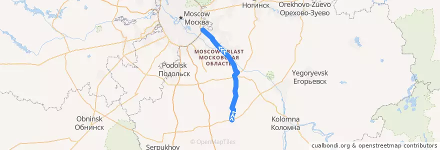 Mapa del recorrido Автобус 402: Малино - Москва de la línea  en Oblast' di Mosca.