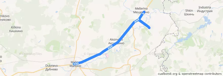 Mapa del recorrido Автобус 31: Мещерино - Малино de la línea  en городской округ Ступино.