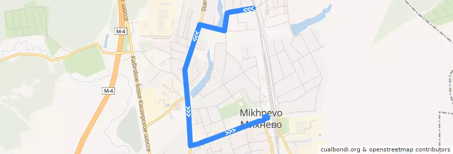 Mapa del recorrido Автобус 8: МОВИР - Михнево de la línea  en городской округ Ступино.
