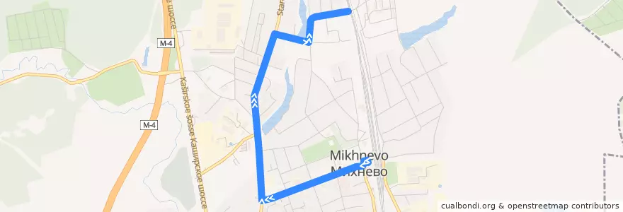 Mapa del recorrido Автобус 8: Михнево - МОВИР de la línea  en городской округ Ступино.