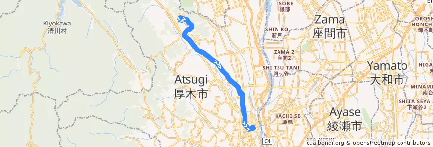Mapa del recorrido 厚木05系統 de la línea  en 厚木市.