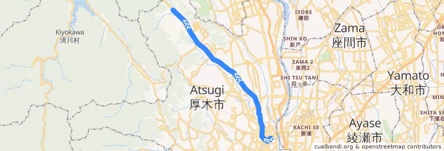 Mapa del recorrido 厚木04系統 de la línea  en Atsugi.