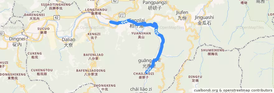 Mapa del recorrido 新北市 808 猴硐->瑞芳 de la línea  en 瑞芳區.