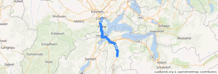 Mapa del recorrido S4: Luzern => Wolfenschiessen de la línea  en Suiza.
