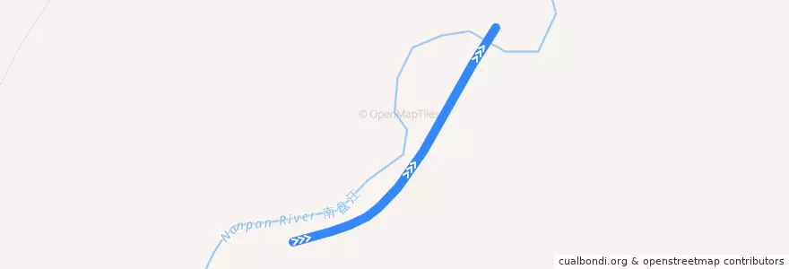 Mapa del recorrido 贵昆铁路 de la línea  en 沾益区 (Zhanyi).