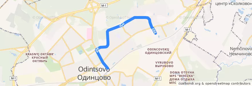 Mapa del recorrido Автобус 13: Платформа Баковка - Станция Одинцово de la línea  en Rajon Odinzowo.