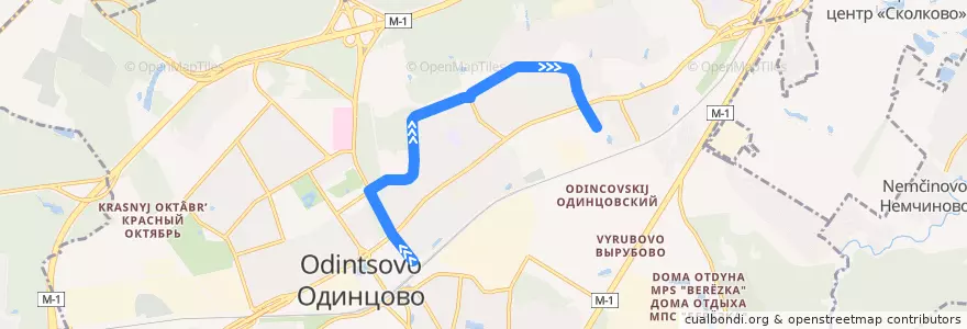 Mapa del recorrido Автобус 13: Станция Одинцово - Платформа Баковка de la línea  en Одинцовский городской округ.