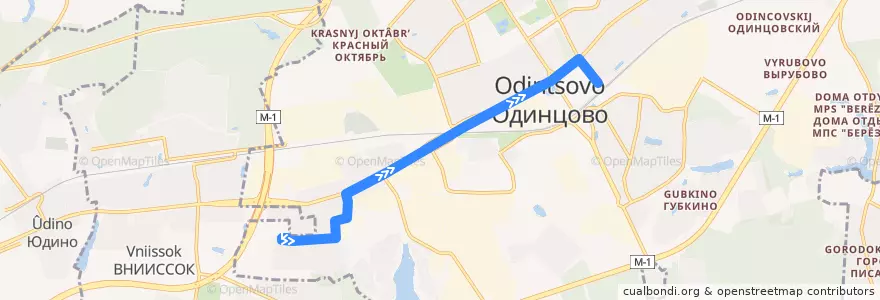 Mapa del recorrido Автобус 27: ЖК Гусарская Баллада - Станция Одинцово de la línea  en Одинцовский городской округ.