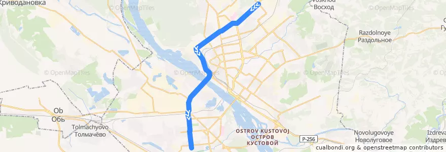Mapa del recorrido Троллейбус 24: Учительская улица - Станиславский жилмассив de la línea  en городской округ Новосибирск.