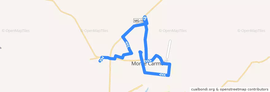 Mapa del recorrido 010 de la línea  en Monte Carmelo.