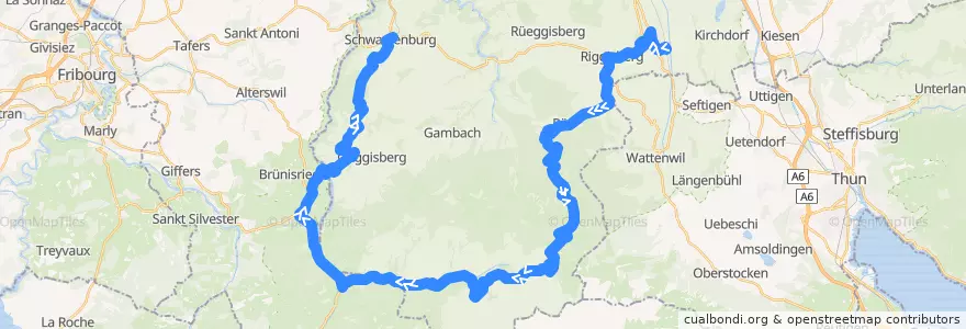 Mapa del recorrido Gurnigel-Linie de la línea  en Verwaltungsregion Bern-Mittelland.
