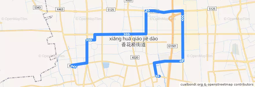 Mapa del recorrido 青浦7路 de la línea  en Qingpu.