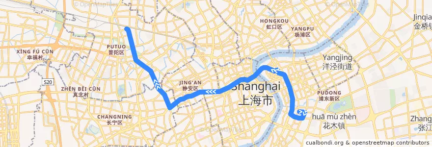 Mapa del recorrido 01路 兰村路南泉路-上海西站 de la línea  en Шанхай.