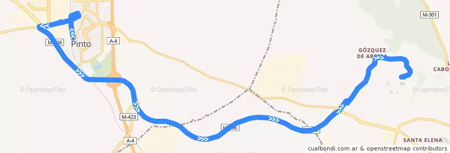 Mapa del recorrido 413 Pinto - Parque de Ocio de la línea  en マドリード州.