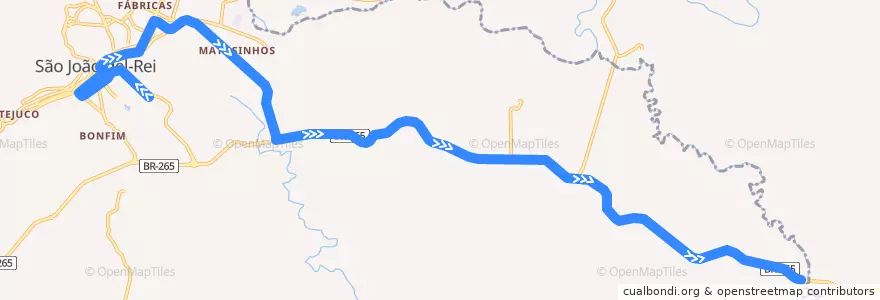 Mapa del recorrido 10 - São João del-Rei/Elvas de la línea  en São João del-Rei.
