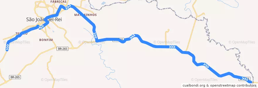 Mapa del recorrido 10 - São João del-Rei/Elvas via Av. Maria Alves Barbosa de la línea  en São João del-Rei.