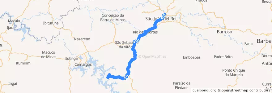 Mapa del recorrido 21 - São João del-Rei/Valo Novo de la línea  en São João del-Rei.