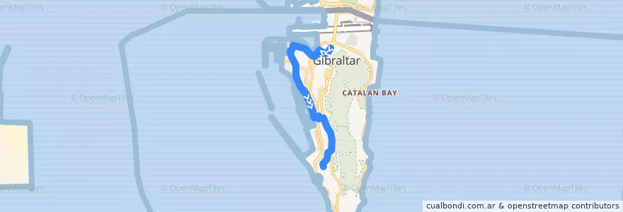 Mapa del recorrido Bus 3: Referendum House → South Pavilions Steps de la línea  en Gibraltar.