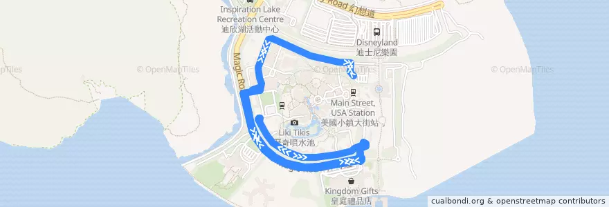 Mapa del recorrido 樂園線 Park Route de la línea  en 新界 New Territories.