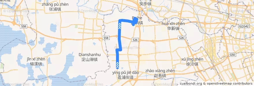 Mapa del recorrido 青浦24路 de la línea  en Distretto di Qingpu.