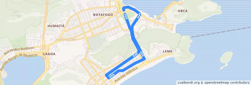 Mapa del recorrido Free Bus Rio Sul - Arcoverde de la línea  en Río de Janeiro.