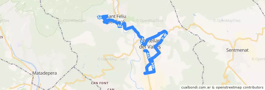 Mapa del recorrido C4 Sant Feliu del Racó - Castellar del Vallès de la línea  en Castellar del Vallès.