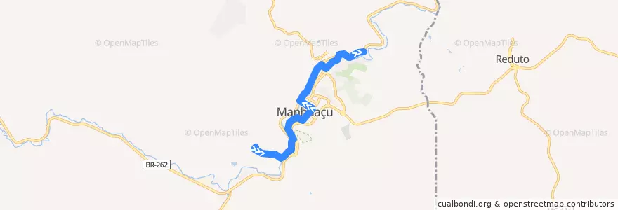 Mapa del recorrido 106 - SUS/Bom Pastor de la línea  en Manhuaçu.