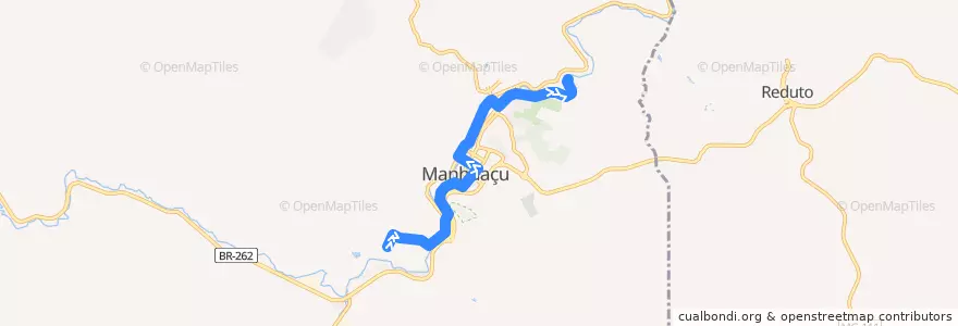 Mapa del recorrido 101 - Vila Deolinda/Engenho da Serra de la línea  en Manhuaçu.