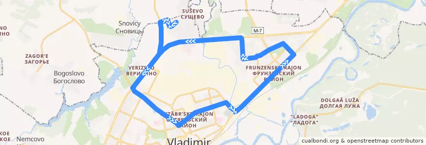 Mapa del recorrido Автобус №4с: Полянка (кольцевой) de la línea  en городской округ Владимир.