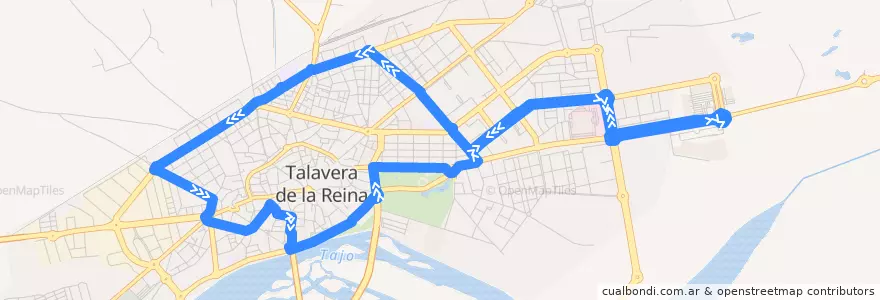 Mapa del recorrido Circular 9 (Todos los días) de la línea  en Talavera.