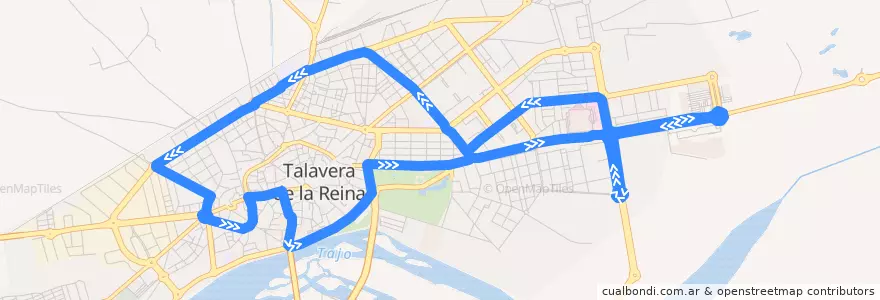 Mapa del recorrido Circular 6 (Laborables por I.E.S. Padre Juan de Mariana) de la línea  en Talavera.